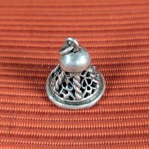 Silver Filigree Bell Pendant Charm